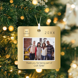 Geschäft Gold Foto Danke Weihnachten Ornament Aus Metall