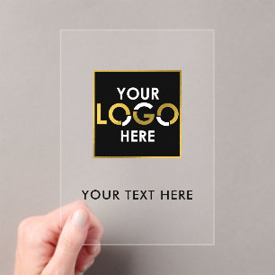 Geschäft Gold Logo Modern Minimalistisch Gebrandet Acryleinladungen