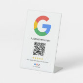 Geschäft Google Bewertungs-Tischschild l QR-Code Sockelschild (Vorderseite)