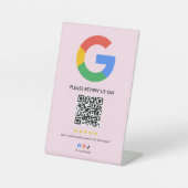 Geschäft Google Bewertungs Tischschild l QR-Code Sockelschild (Vorderseite)