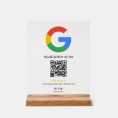 Geschäft Google Review Tischschild l QR Code Acrylschild (Vorderseite)
