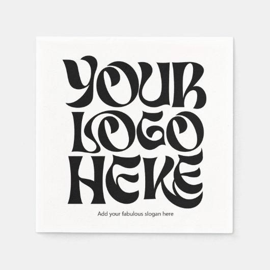 Geschäft Großes Logo und Text Serviette (Vorderseite)