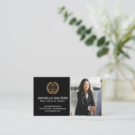 Geschäft | Hand Shake Visitenkarte (Stehend Vorderseite)