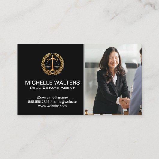 Geschäft | Hand Shake Visitenkarte (Vorderseite)