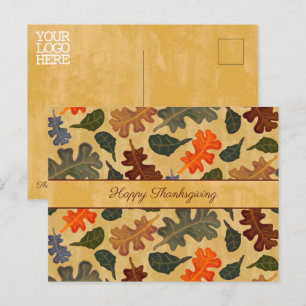 Geschäft Herbst Eichenlaub Frohes Erntedankfest Postkarte