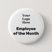 Geschäft Ihr Logo hier & Mitarbeiter des Monats Button (Vorderseite)