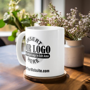 Geschäft Logo mit Text hinzufügen - Minimal Kaffeetasse