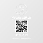 Geschäft Logo QR-Code Soziale Medien Weiß Fensteraufkleber (Blatt)