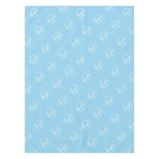 Geschäft mit Logos für die Blue-MShow Tischdecke (Vorderseite)