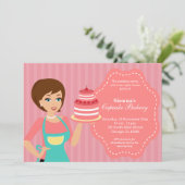 Geschäft mit offenen Bäckereien Einladung (Stehend Vorderseite)