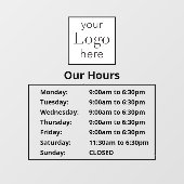 Geschäft mit offenen Geschäftszeiten für Logos Fensteraufkleber (Blatt)