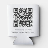 Geschäft Rechteck-Logo-Text Promo-QR-Code Dosenkühler (Rückseite)