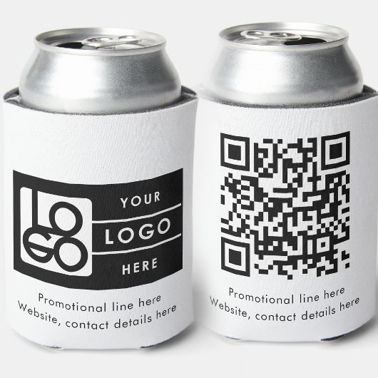Geschäft Rechteck-Logo-Text Promo-QR-Code Dosenkühler