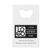 Geschäft Rechteck-Logo-Text Promo-QR-Code Geldbeutel Flaschenöffner (Vorderseite)