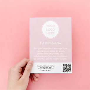 Geschäft Rosa Logo QR-Code Vorlage Flyer
