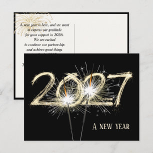 Geschäft Silvester 2027 Sparkler Postkarte