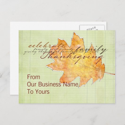 Geschäft Thanksgivng Postkarten (Vorne/Hinten)