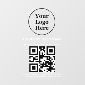Geschäft Weißes Logo QR-Code-Fensterfolie Fensteraufkleber (Blatt)