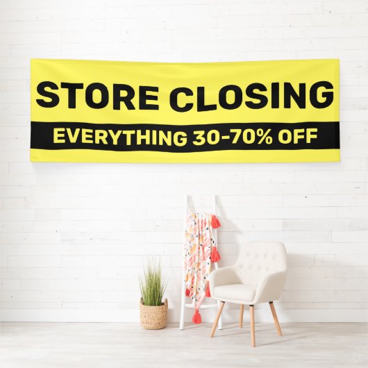 Geschäfte schließen aus dem Geschäft schwarz & gel Banner (Insitu)