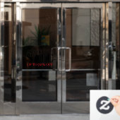 Geschäftlich Elegant Minimal Weiß & Rot | Ladenver Fensteraufkleber (Büro Tür)