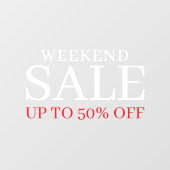 Geschäftlich Elegant Minimal Weiß & Rot | Ladenver Fensteraufkleber (Blatt)