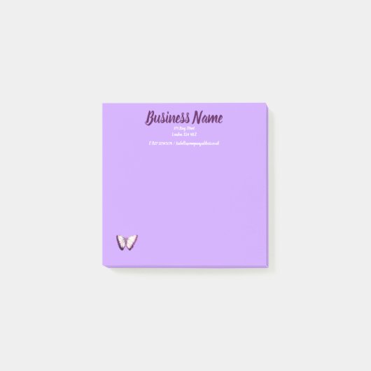 Geschäftliche Marketing personalisiert lila Post-it Klebezettel (Vorderseite)