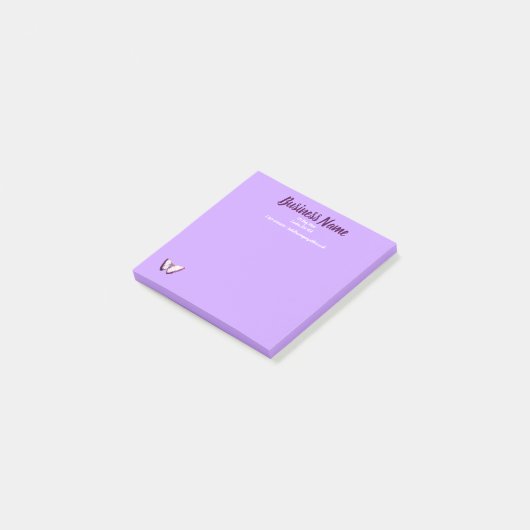 Geschäftliche Marketing personalisiert lila Post-it Klebezettel (angewinkelt)