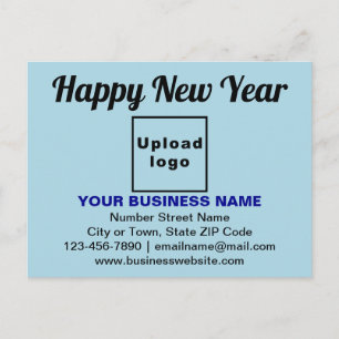 Geschäftliche Neujahrsgrüße auf einer hellblauen P Postkarte