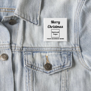 Geschäftliche Weihnachtsgrüße auf weißem quadratis Button