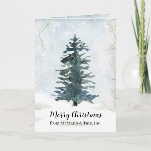 Geschäftlicher Weihnachtsbaum Winter Schnee Frost Karte (Vorderseite)