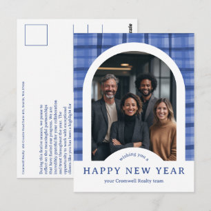 Geschäftliches Firmen-Weihnachts-Karo CUSTOMER-Arc Postkarte