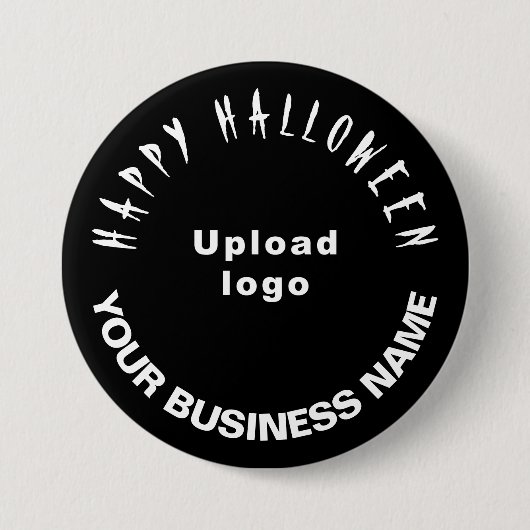 geschäftliches Halloween-Gruß auf Black Round Shap Button (Vorderseite)
