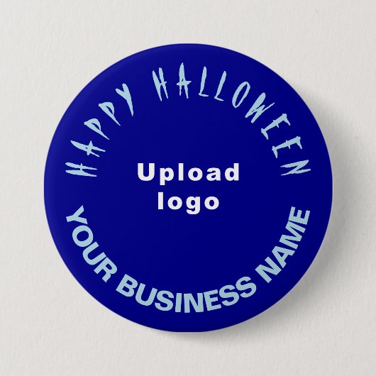 geschäftliches Halloween-Gruß auf Blue Round Shape Button (Vorderseite)