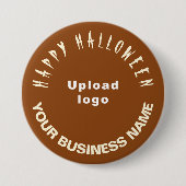 geschäftliches Halloween-Gruß auf brauner Form Button (Vorderseite)