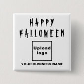 geschäftliches Halloween-Gruß auf der Form des wei Button (Vorderseite)