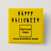 geschäftliches Halloween-Gruß auf gelbem Quadrat Button (Vorderseite)