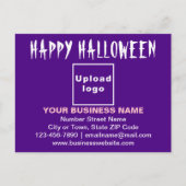geschäftliches Halloween-Gruß auf Lila Postkarte (Vorderseite)