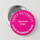 geschäftliches Halloween-Gruß auf rosa Form Button (Vorne & Hinten)