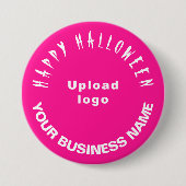 geschäftliches Halloween-Gruß auf rosa Form Button (Vorderseite)