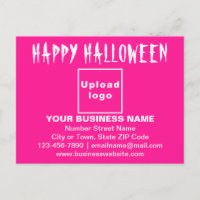 geschäftliches Halloween-Gruß auf rosa Postkarte