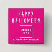 geschäftliches Halloween-Gruß auf rosa Square-Form Button (Vorderseite)