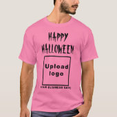 geschäftliches Halloween-Gruß auf rosa T - Shirt (Vorderseite)