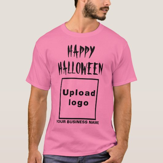 geschäftliches Halloween-Gruß auf rosa T - Shirt (Vorderseite)