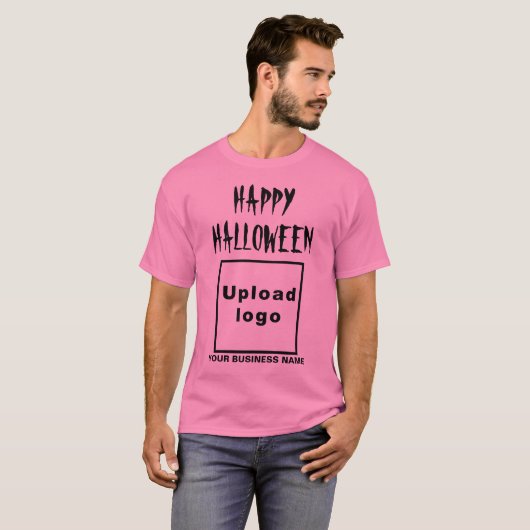 geschäftliches Halloween-Gruß auf rosa T - Shirt (Vorne ganz)
