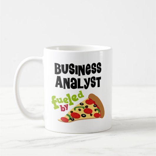 Geschäfts-Analytiker-(lustiges) Pizza-T-Shirt Kaffeetasse (Links)