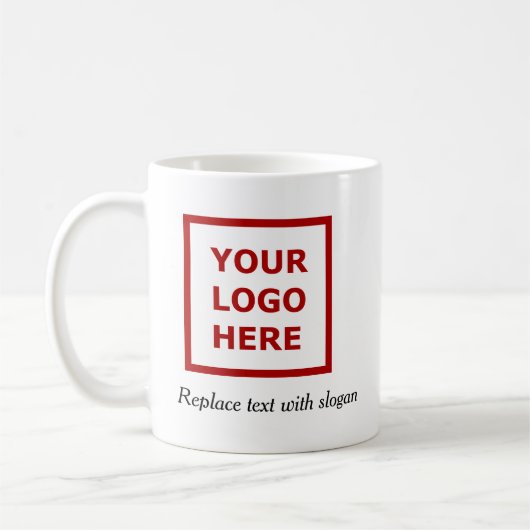 Geschäfts-Branding Werbe-Logo-Slogan-Adresse Kaffeetasse (Links)