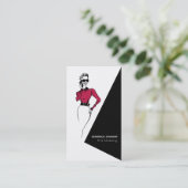 Geschäfts-Dame Illustration Office Visitenkarte (Stehend Vorderseite)