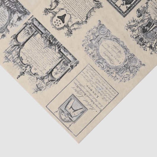 Geschäfts-Handels-Karten-Sammlung des 18. Seidenpapier (Ausschnitt)