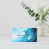 Geschäfts-Karte, abstrakte blaue Welle Visitenkarte (Stehend Vorderseite)