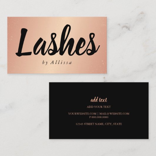 Geschäfts-Karte - Confetti peitscht Rosen-Gold Visitenkarte (Vorne/Hinten)